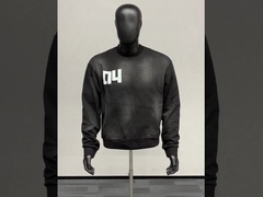 tùy chỉnh axit rửa mặt trời mờ rhinestone đội ngũ cổ áo phông