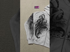 Thêu 3D tùy chỉnh In DTG Giặt bẩn 500 Gsm Áo hoodie cổ điển Boxy Fit Đá Rhinestone French Terr