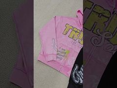 DTG tùy chỉnh in màn hình Box Heavyweight áo khoác khóa khóa vải bông đau đớn rhinestone khóa lên nam giới H