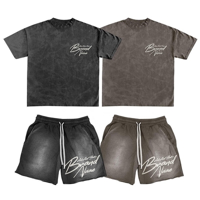 Mua Nhãn hiệu tùy chỉnh chống tĩnh mùa hè 2 mảnh đồ họa áo phông và quần short thiết lập cho nam giới online manufacture