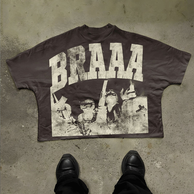 Mua T-shirt có kích cỡ lớn của nam giới High Street Style T-shirt trọng lượng nặng Cotton Graphic Boxy Tee Nam giới online manufacture