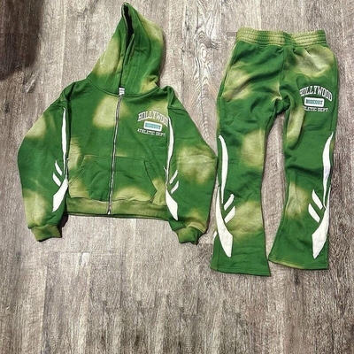 Mua Đá thêu đốm đau đớn quần thể thao và áo khoác hoodie mở rộng 400 gram trọng lượng vải online manufacture