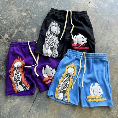 Mua Phương pháp dệt thêu Vintage Acid Wash Blow Puff Print Shorts cho nam giới ở giữa eo online manufacture