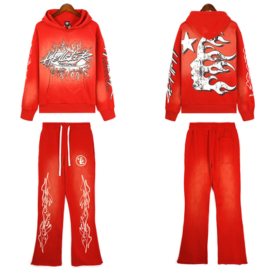 Mua Bộ đồ thể thao in tùy chỉnh cho nam giới 100% Cotton Hoodie Terry Pháp và bộ quần thể dục Flare online manufacture