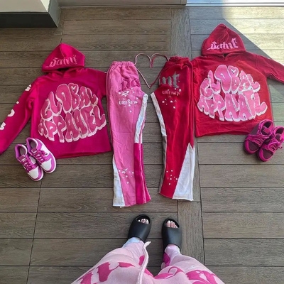 Mua Collar Custom Hooded Women Y2k Sweatshirt với thiết kế Zip Up và bộ quần thể dục Flare online manufacture