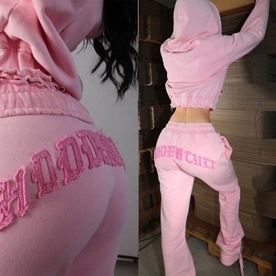 Mua Ác acid giặt zip lên áo khoác hoodie đồ thể thao trai nâu Đàn bà Street Wear Patch thêu rửa chạy bộ online manufacture
