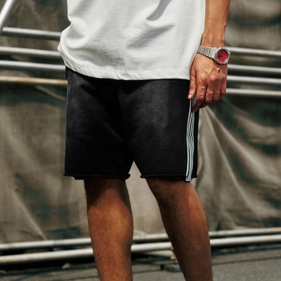 Mua Light Wash 2024 Summer Side Strip Pháp Terry Cotton Running Vintage Weaving Shorts online manufacture