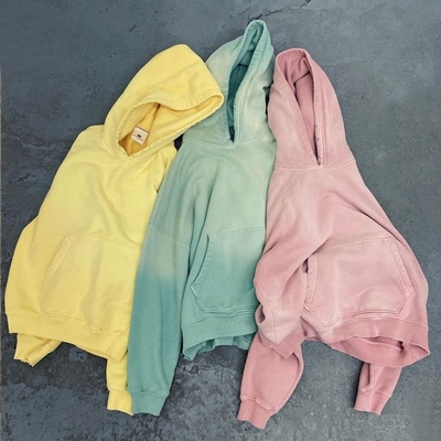 Mua Vintage Distressed Acid Wash Pullover Hoodie 480 gsm Cotton Terry Pháp cho nam giới online manufacture