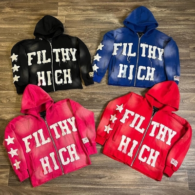Mua Đồ mặc 300gsm Hoodie với nước axit rửa và Vintage Distressed thêu đệm online manufacture