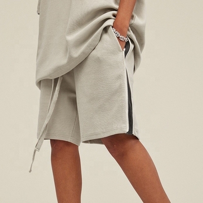 Mua 2024 Mùa xuân mùa hè Shorts Sweat Side Striped False Zipper Knit Waffle Jogger Shorts online manufacture