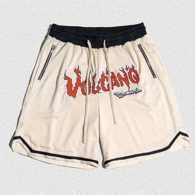 Mua Vintage thêu polyester thể dục bóng rổ bóng rổ nhựa ngắn thở với dây kéo online manufacture