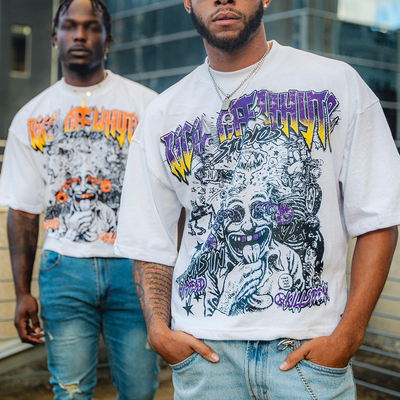 Mua Đàn ông Boxy Gym áo thun Streetwear 350 gsm Trọng lượng nặng Mock cổ in áo thun online manufacture