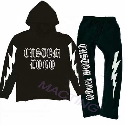 Mua Cotton của nam giới Pháp Terry cắt thô hem cắt may axit rửa mở rộng quần thể dục Hoodie Set online manufacture
