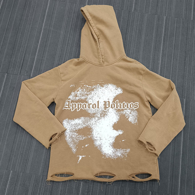Mua S-6XL dtg in hoodie Hoodie bông Terry Pháp lớn với Distressed xé online manufacture