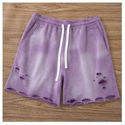 Mua Ác acid rửa quần short xe đạp đau khổ rách lỗ axit rửa mồ hôi quần short vải thở online manufacture