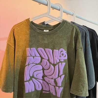 Mua Boxy Fit Vintage Acid Wash Đau Đau Đau Đen Đặt Lửa S-5XL online manufacture