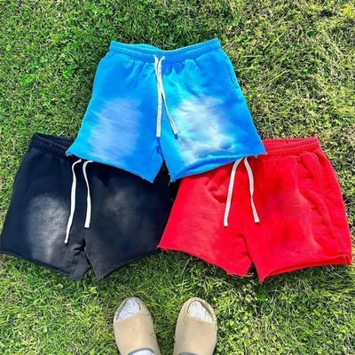 Mua Giày ngắn dài hạng nặng Pháp Terry Custom Đen Plus Size Mặt trời mờ mờ Sweat Shorts online manufacture