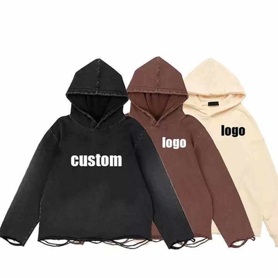 Mua Cotton Custom Logo Vintage Ác Trịu Trịu Rửa Loose Cut Hoodie Đàn ông Streetwear online manufacture