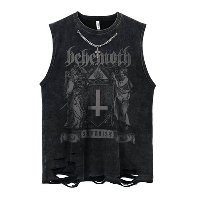 Mua Trang phục đường phố Logo tùy chỉnh cắt nguyên liệu Hem Tank Tops cho cuộc sống hàng ngày bình thường Vintage Acid Wash online manufacture