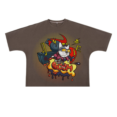 Mua Cotton Áo thun lớn nam giới trong 300 Gsm Cotton không may tay ngắn hộp cắt áo thun nam giới online manufacture