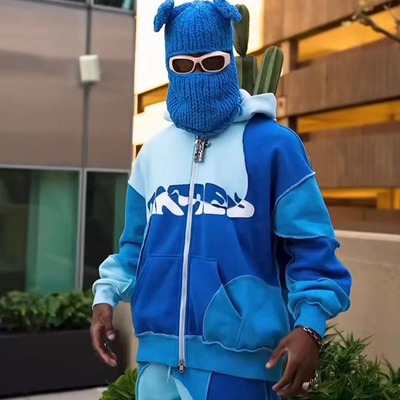 Mua Color Block Contrast Reverse Stitch Pullover Sweatpants và Hoodie Set bền vững online manufacture
