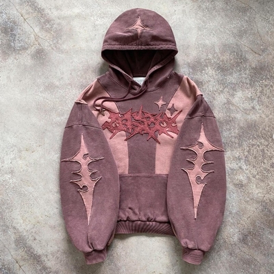 Mua Đàn ông / Phụ nữ / Unisex Custom Vintage axit rửa hai màu khối khâu Oversized Hoodie hộp online manufacture