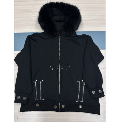 Mua Bộ lông mùa đông tùy chỉnh 100% Cotton Thick Blank False Fur Zipper Hoodie với Hood Fur online manufacture