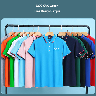 Mua In màn hình lụa Logo tùy chỉnh Màu sắc rắn Đơn giản Trắng Prime CVC Cotton Polo Shirts online manufacture