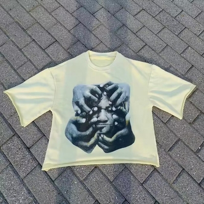 Mua Logo tùy chỉnh Pháp Terry Screen Printing T-shirt Trọng lượng nặng quá kích thước cắt cho nam giới online manufacture