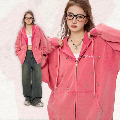 Mua Custom Y2k Girls Rhinestone Bling Star Zip Up Hoodies trong S-6XL hoặc kích thước tùy chỉnh online manufacture