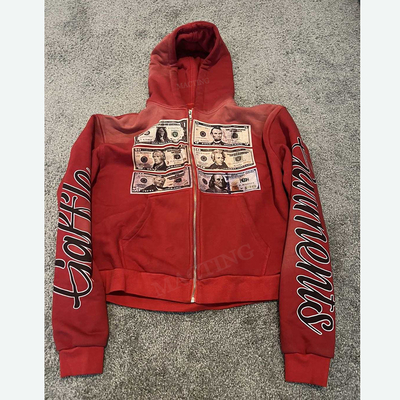 Mua Vintage đau mặt trời mờ mờ axit rửa màn hình in hoodies với loại vải bông online manufacture