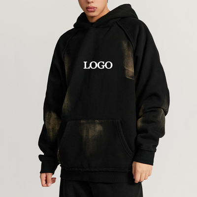 Mua Thick Fleece Cotton Hoodie Vintage Mờ mờ rửa xé thiết kế cho nam giới Tay áo thường xuyên online manufacture
