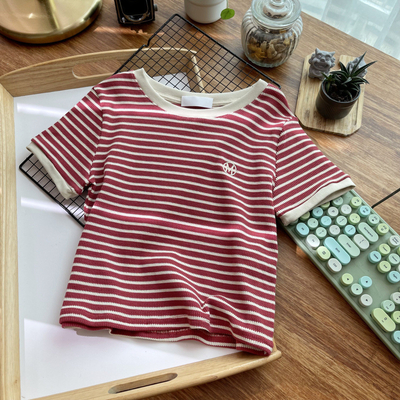 Mua Logo thêu tùy chỉnh áo thun ngắn đan đàn hồi cho các cô gái nóng bỏng trong thời trang Y2k online manufacture