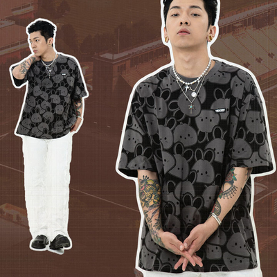 Mua Cổ chữ O Unisex Dạo Phố Tùy Chỉnh 100% Cotton Đồ Họa In Toàn Màn Hình Áo Thun online manufacture