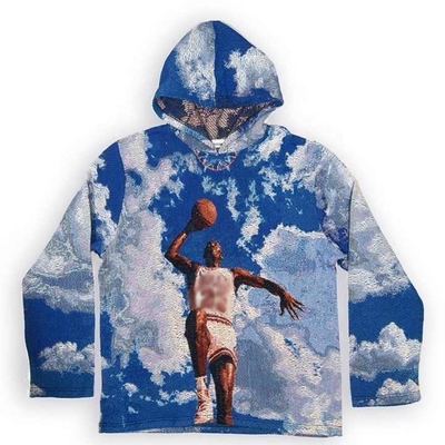 Mua Phòng chống co lại Trọng lượng nặng Pháp Terry Tăng kích cỡ in Mens dệt phim hoạt hình Tapestry Hoodie online manufacture