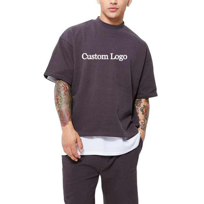Mua Đàn ông 100% Cotton Boxy Fit T-shirt trắng Custom Tee Logo Streetwear Quần áo lớn S-5XL online manufacture