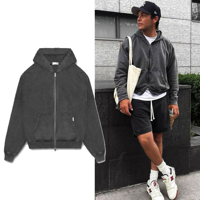 Mua 7 ngày Mẫu đơn đặt hàng thời gian dẫn hỗ trợ Vintage Acid Wash Crop Hoodie online manufacture