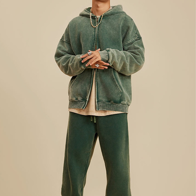 Mua Trang phục đường phố Y2K tùy chỉnh Vintage Hoodies zip gấp đôi với mẫu in zip đầy đủ online manufacture