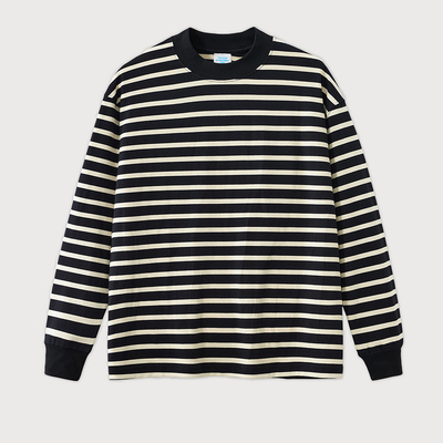 Mua Đàn bà có kích thước lớn hơn áo phông crewneck lỏng cơ bản sọc áo phông 100% Cotton Men online manufacture