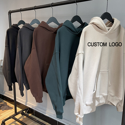 Mua Thick French Terry Fleece Đồ đàn ông lớn Hoodie kích thước lớn Drop nâu xám vai Hoodies phong cách áo len online manufacture