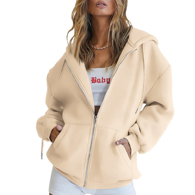 Mua Mùa thu phải có tùy chỉnh phụ nữ kích cỡ lớn kéo lên áo khoác hoodie áo phông kéo lên kéo lên online manufacture