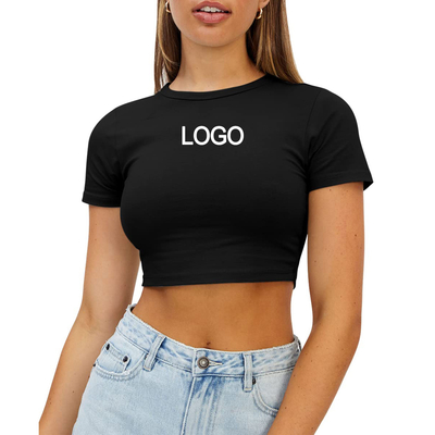Mua Y2K Ladies Club Short Tank Top đa màu O-neck Cotton Blank Fitness T-shirt Slim Crop Top Phụ nữ online manufacture