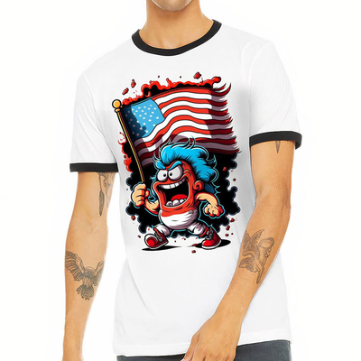 Mua Giao hàng nhanh Custom Ringer áo thun với đai nặng và 100% vải bông online manufacture