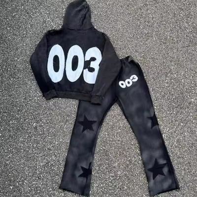 Mua 1000 Số lượng 100% bông axit rửa đau đớn thêu miếng dán Applique Hoodie và bộ chạy bộ cho nam giới online manufacture