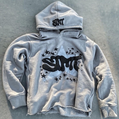 Mua áo khoác puff in Fleece Cotton cắt cắt cạnh Raw Hem Puff in Hoodie đàn ông online manufacture