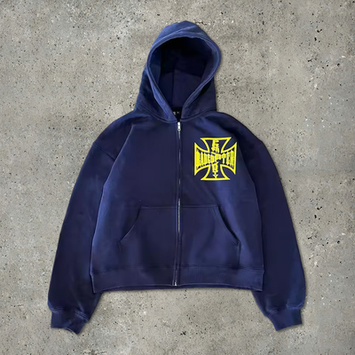 Mua Đơn vị Lightweight Pháp Terry Cotton Cut Raw Hem cắt Vintage axit rửa mặt trời mờ trắng Zip Up Baggy Hoodie online manufacture