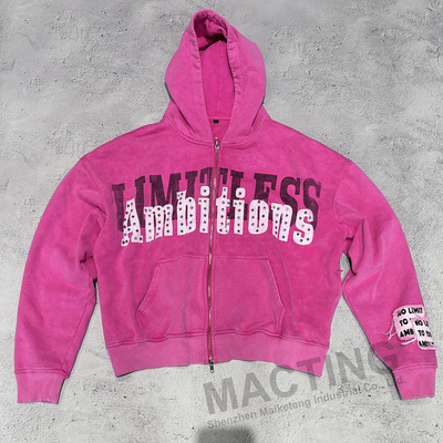 Mua Trang phục đường phố theo yêu cầu Hoodie rửa vintage với trọng lượng vải 800 gram và đá nhôm online manufacture