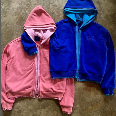 Mua Hoodies tùy chỉnh Cotton nặng Pháp Terry cắt hộp hai lớp ba lớp zip Hoodie cho nam giới online manufacture