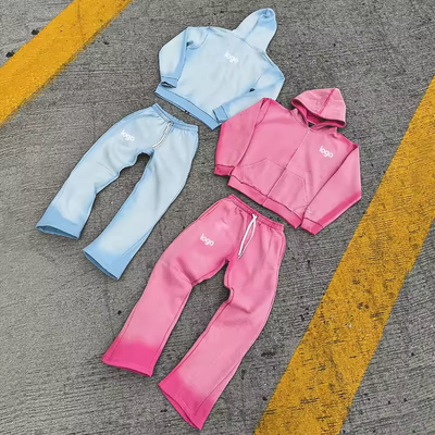 Mua Đặt bộ chạy bộ cổ điển tùy chỉnh Zip Up Acid Wash Tracksuit SweatsuitHoodie và quần bơi mở rộng Track Suit cho nam giới online manufacture