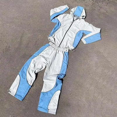 Mua Đồ thêu theo yêu cầu áo khoác kéo zip lên áo khoác chạy bộ bộ Color Block Nylon Sweat Pants Windbreaker Tracksuit cho nam giới online manufacture